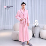 Extended Autumn And Winter Coral Fleece Bathrobe Bigbuy