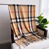Cashmere-like Plaid Warm Shawl Scarf Unisex All-matching Bigbuy
