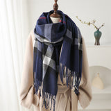 Cashmere-like Plaid Warm Shawl Scarf Unisex All-matching Bigbuy