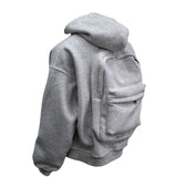 Backpack Men's Loose Sports And Leisure Hooded Zipper Sweatshirt Bigbuy