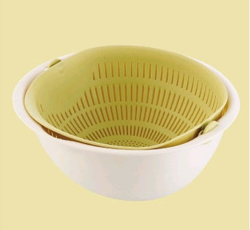 Portable detachable double-layer hollow fruit and vegetable cleaning drain basket Washed rice noodles Bigbuy