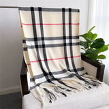 Cashmere-like Plaid Warm Shawl Scarf Unisex All-matching Bigbuy