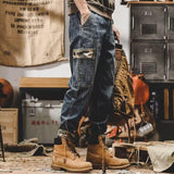 American-style Heavy Distressed Cargo Jeans Men's Loose Bigbuy