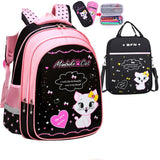 Kids School Cute Cat Print Backpack Bigbuy