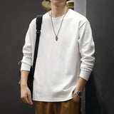 Men's Round Neck Thickened Inner Bottoming Shirt Solid Color Loose-fitting Versatile Top Bigbuy