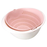 Portable detachable double-layer hollow fruit and vegetable cleaning drain basket Washed rice noodles Bigbuy