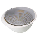 Portable detachable double-layer hollow fruit and vegetable cleaning drain basket Washed rice noodles Bigbuy