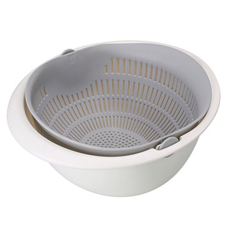 Portable detachable double-layer hollow fruit and vegetable cleaning drain basket Washed rice noodles Bigbuy