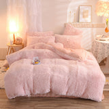 Luxury Thick Fleece Duvet Cover Queen King Winter Warm Bed Quilt Cover Pillowcase Fluffy Plush Shaggy Bedclothes Bedding Set Winter Body Keep Warm Bigbuy
