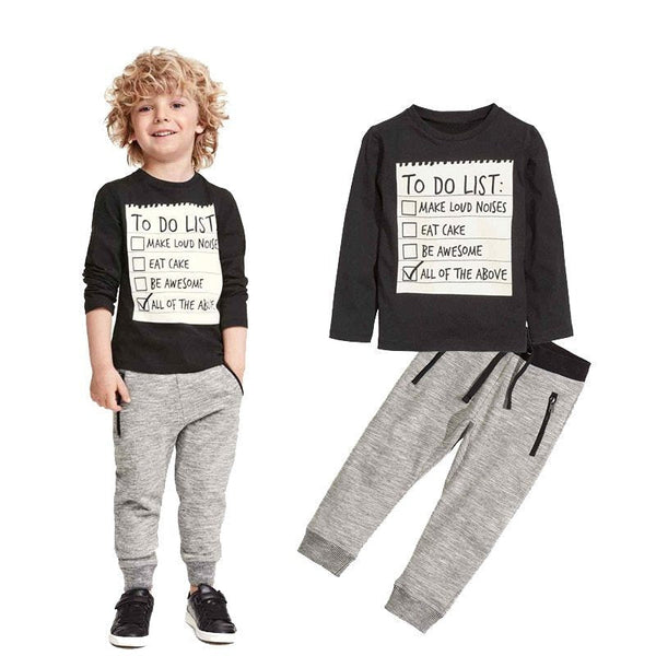 Kids Boys Clothing Set Baby Boy Casual Clothes Spring Autumn Ccotton Long Sleeves T-shirt Pants 2pcs Suit For 3-7 Years Bigbuy