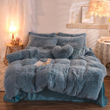 Luxury Thick Fleece Duvet Cover Queen King Winter Warm Bed Quilt Cover Pillowcase Fluffy Plush Shaggy Bedclothes Bedding Set Winter Body Keep Warm Bigbuy