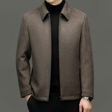 Men's Casual Polo Collar Woolen Jacket Woolen Coat Men's Clothing Bigbuy