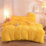 Luxury Thick Fleece Duvet Cover Queen King Winter Warm Bed Quilt Cover Pillowcase Fluffy Plush Shaggy Bedclothes Bedding Set Winter Body Keep Warm Bigbuy