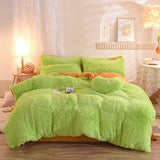 Luxury Thick Fleece Duvet Cover Queen King Winter Warm Bed Quilt Cover Pillowcase Fluffy Plush Shaggy Bedclothes Bedding Set Winter Body Keep Warm Bigbuy