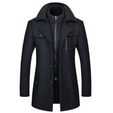 Men's Woolen Coat Fashion Double Collar Cold-resistant Bigbuy