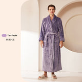 Extended Autumn And Winter Coral Fleece Bathrobe Bigbuy