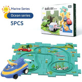 Children Puzzle Electric Railroad Speeder DIY Assembly Electric Car Automatic Rail City Scene Construction Education Toy Gift Bigbuy