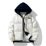 Fake Two-piece Cotton-padded Coat Thickened Hooded Warm Jacket Bigbuy