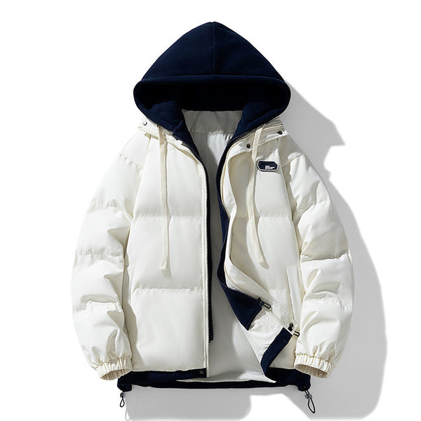 Fake Two-piece Cotton-padded Coat Thickened Hooded Warm Jacket Bigbuy