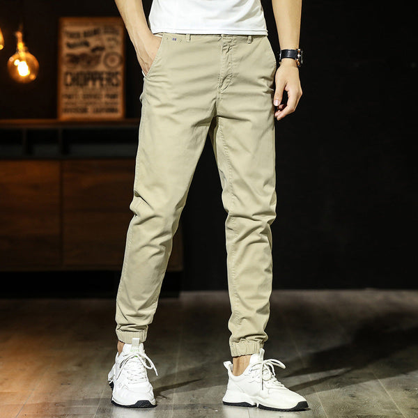 Men's Simplicity Color Versatile Loose Ankle-tied Casual Pants Bigbuy