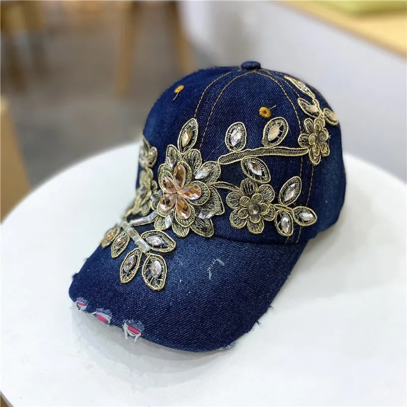 European And American Style Casual All-match Gold Silk Flower Cowboy Hat Bigbuy