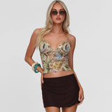 Sexy Lace Stitching Deep V-neck Slim Fit Backless Sling Bigbuy