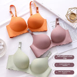 Women's Pure Color All-matching Macarons One Piece Underwear Bra-free Bigbuy