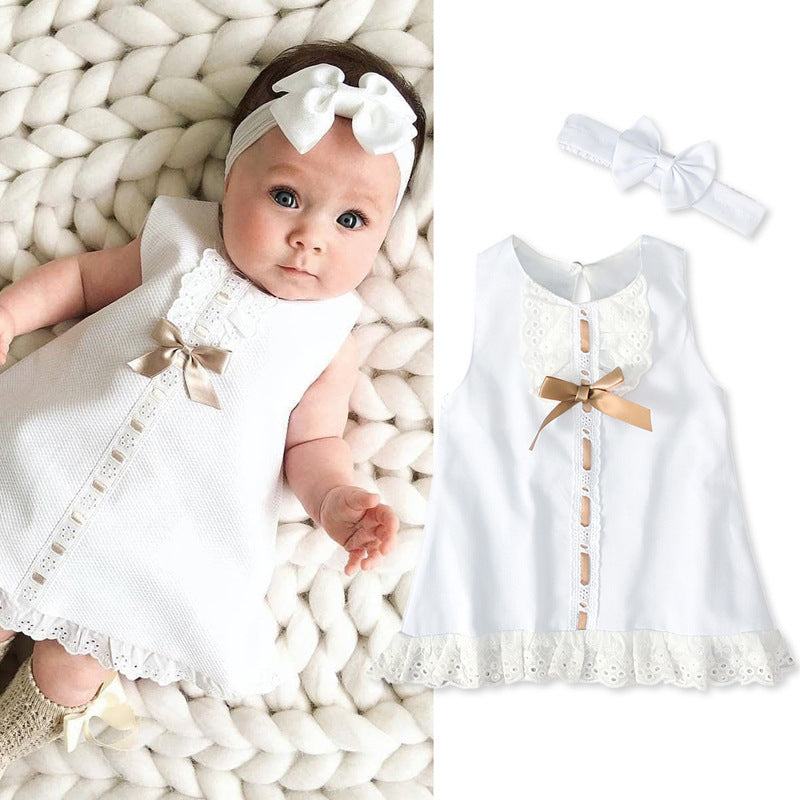 Girls baby sleeveless bow skirt Bigbuy