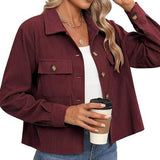 Short Corduroy Button Navel Jacket Short Coat Cross Border Bigbuy