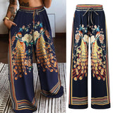 Peacock Positioning Printing Women's Pants Bigbuy