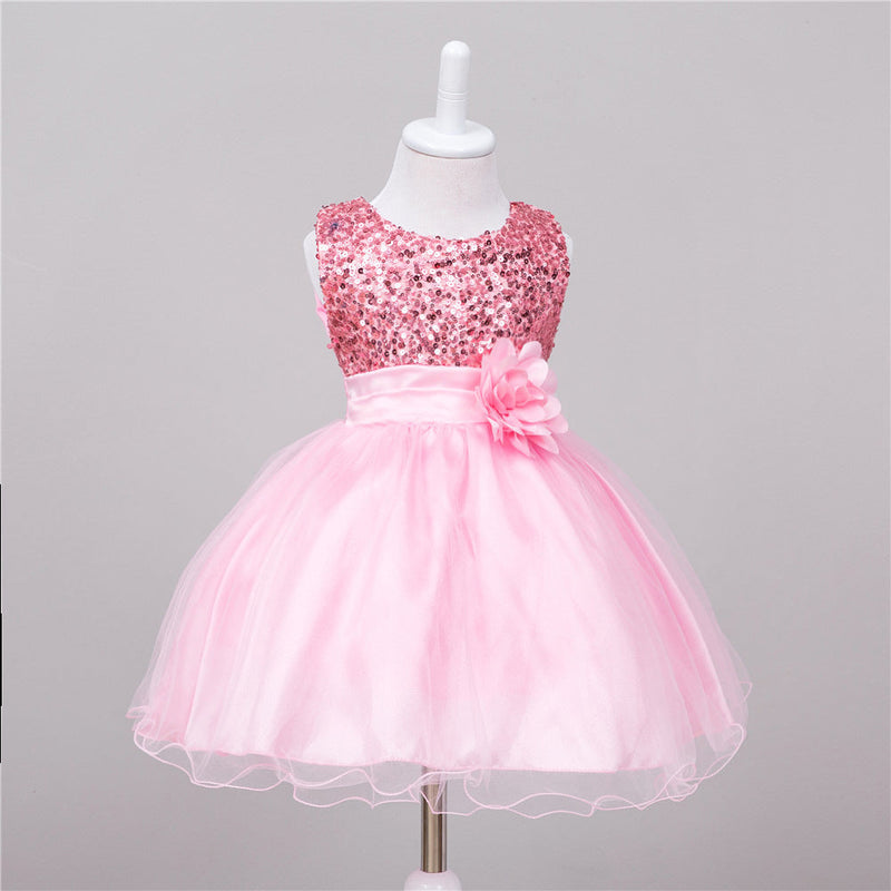 Baby Sequin Dress Flower Girl Wedding Princess Dress Bigbuy