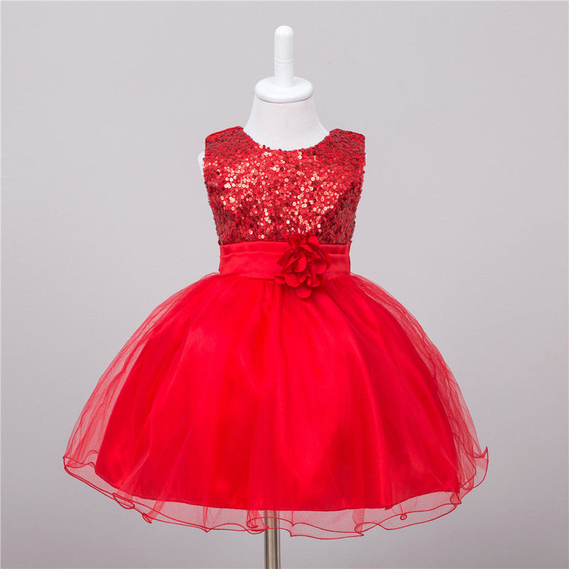 Baby Sequin Dress Flower Girl Wedding Princess Dress Bigbuy