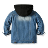 Children's Fake Two-piece Denim Jacket, Children's Hooded Fashion Casual Top Bigbuy