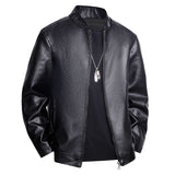 Slim-fit Leather Coat Men's Casual Jacket Bigbuy