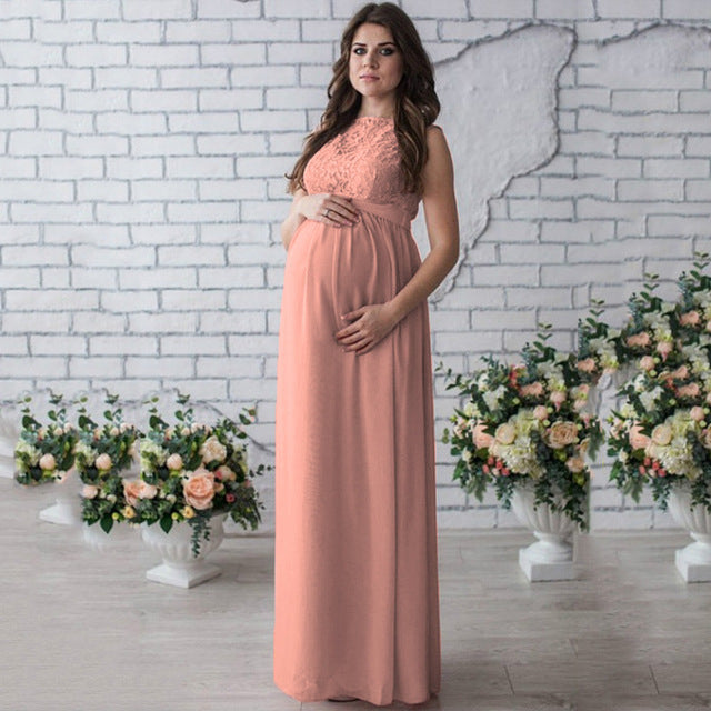Lace Sleeveless Maternity Dress Bigbuy