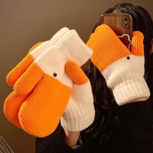 Handmade Funny Swan Knitted Knitting Wool Gloves Bigbuy
