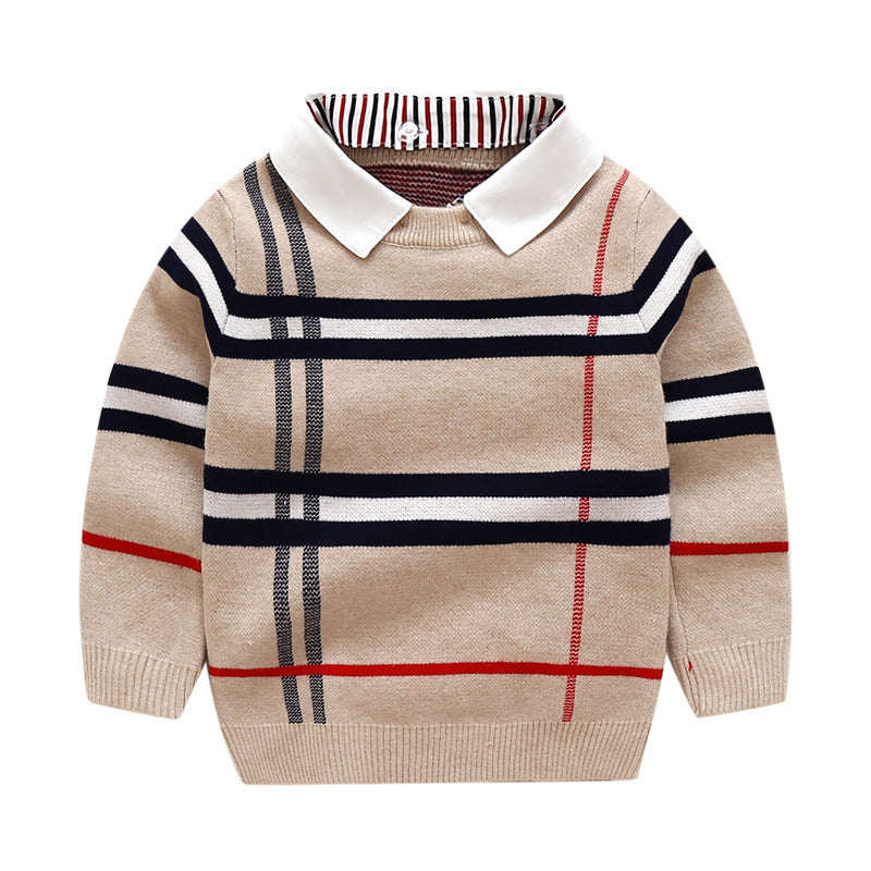 Boys plaid jacquard sweater Bigbuy