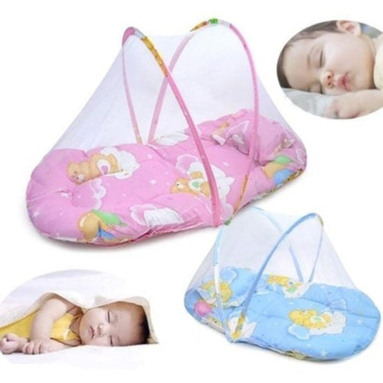 Portable Foldable Baby Kids Infant Bed Dot Zipper Mosquito Net Tent Sleeping Cushion Bigbuy