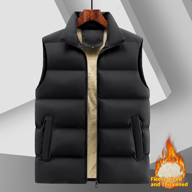 Warm Stand Collar Casual Sleeveless Waistcoat Top For Men Bigbuy