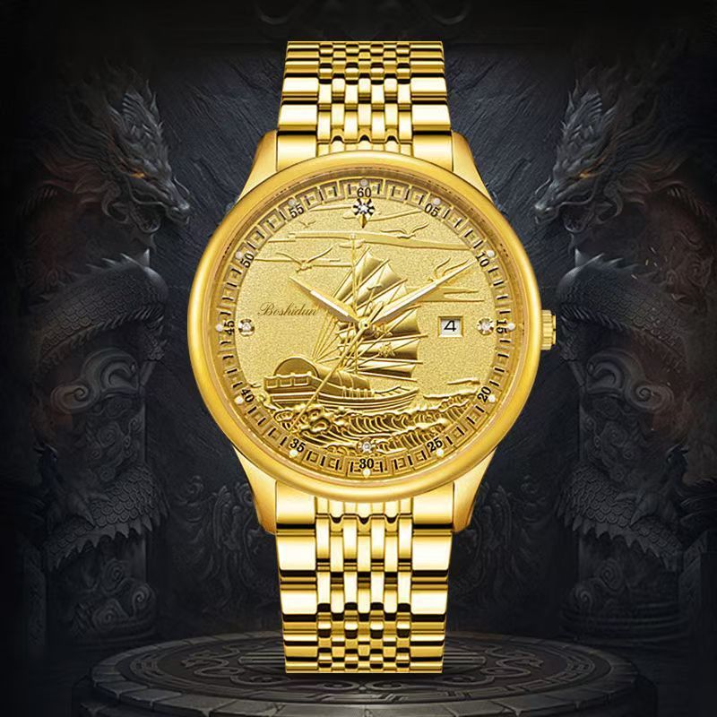 Smooth Sailing Calendar Night Light Waterproof Men's Watch Bigbuy