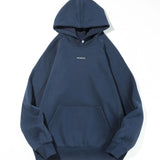 Autumn And Winter New Heavy Hooded Sweater Men's Fleece-lined Thickened Versatile Pullover Top Bigbuy