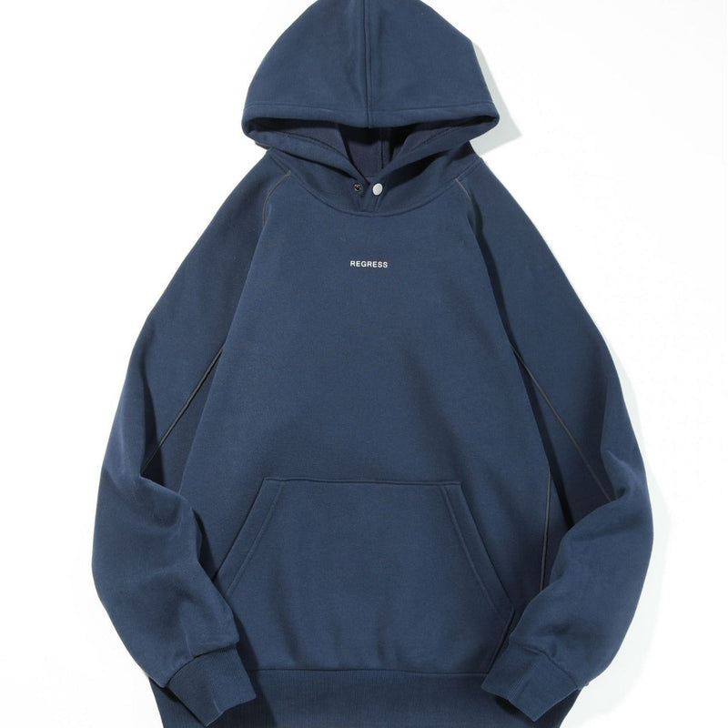 Autumn And Winter New Heavy Hooded Sweater Men's Fleece-lined Thickened Versatile Pullover Top Bigbuy