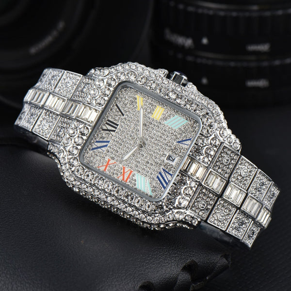 Men's Square Fashion Trend Full Diamond Watch Bigbuy