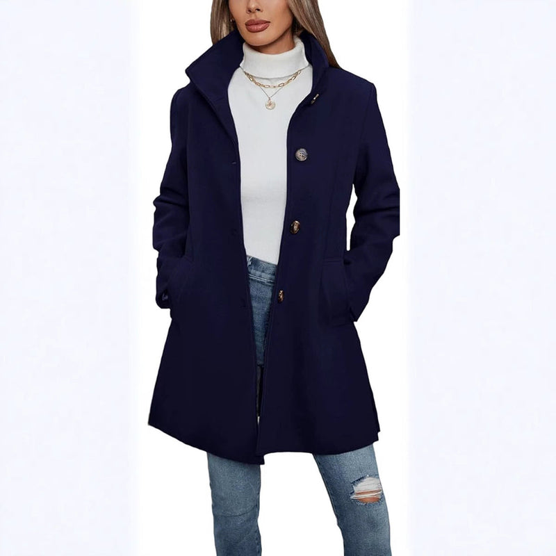Fashion Casual Autumn And Winter Thick Long Sleeve Woolen Long Thick Coat Bigbuy