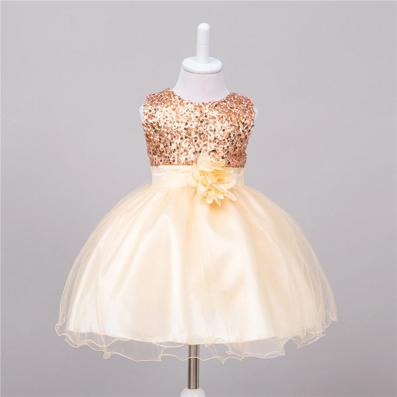 Baby Sequin Dress Flower Girl Wedding Princess Dress Bigbuy