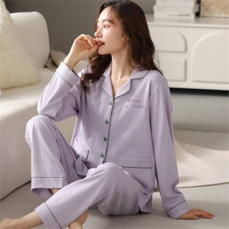 Women's Cotton Pajamas Can Be Worn Outside In Spring And Autumn Bigbuy