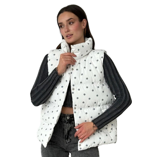Printed Cotton-padded Jacket Waistcoat European And American Women Bigbuy