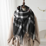 Cashmere-like Plaid Warm Shawl Scarf Unisex All-matching Bigbuy