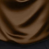 Women's Elegant Draped Neck Blouse, Solid Color Ruffle Detail Long Sleeve Shirt For Office And Formal Wear Bigbuy