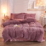 Luxury Thick Fleece Duvet Cover Queen King Winter Warm Bed Quilt Cover Pillowcase Fluffy Plush Shaggy Bedclothes Bedding Set Winter Body Keep Warm Bigbuy